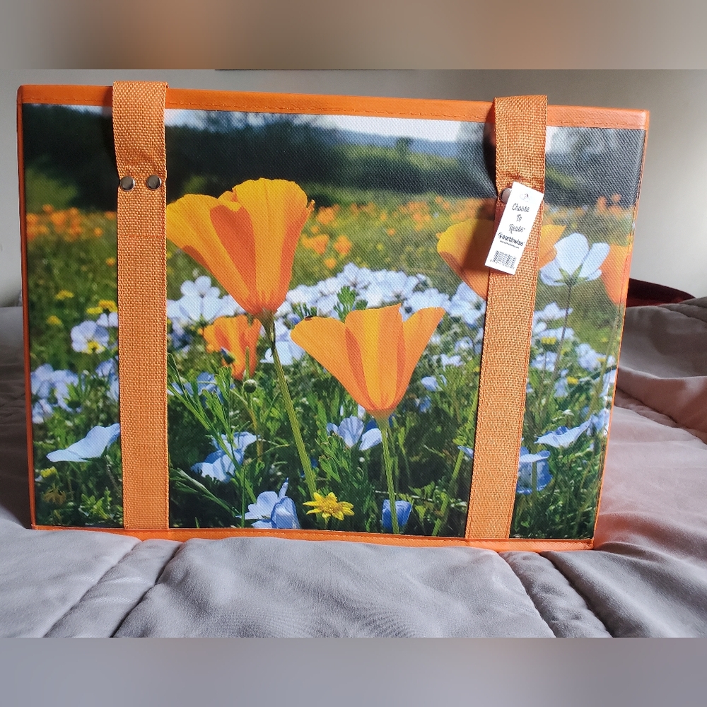 NWT Safeway California Poppies Box Tote Bag